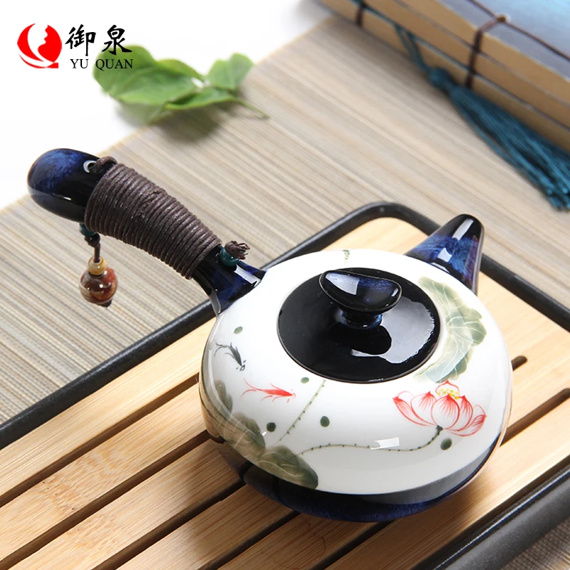 Juego De t&eacute; pintado De cer&aacute;mica china para viaje, tetera Vintage De porcelana para oficina, Jogo De Xicaras-2