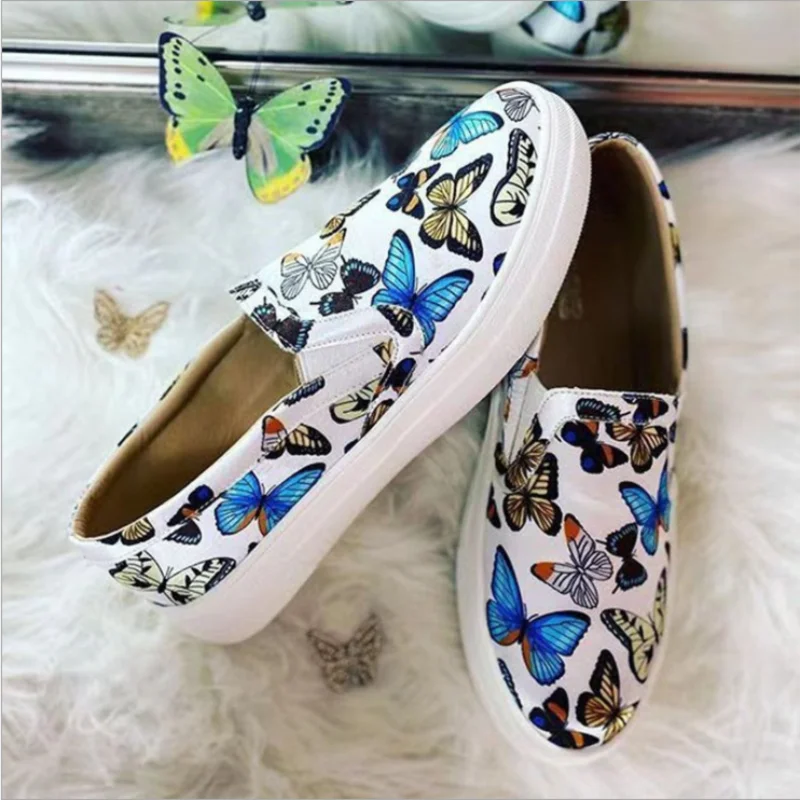 

Single Shoes Spring New Casual Fashion Trend Wild Round Head Flat Bottom Women Low-top One-step Women's Shoes Trend