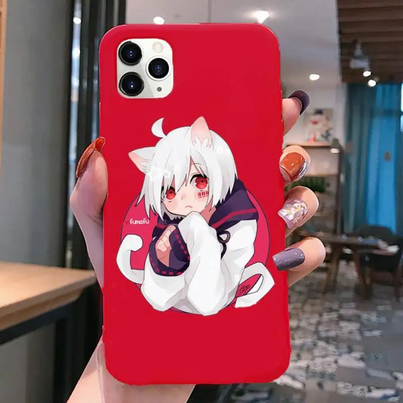Чехол для телефона с аниме mafumafu iphone 12 11 Pro Max Mini XS 8 7 6 6S Plus X SE 2020 XR красный чехол |