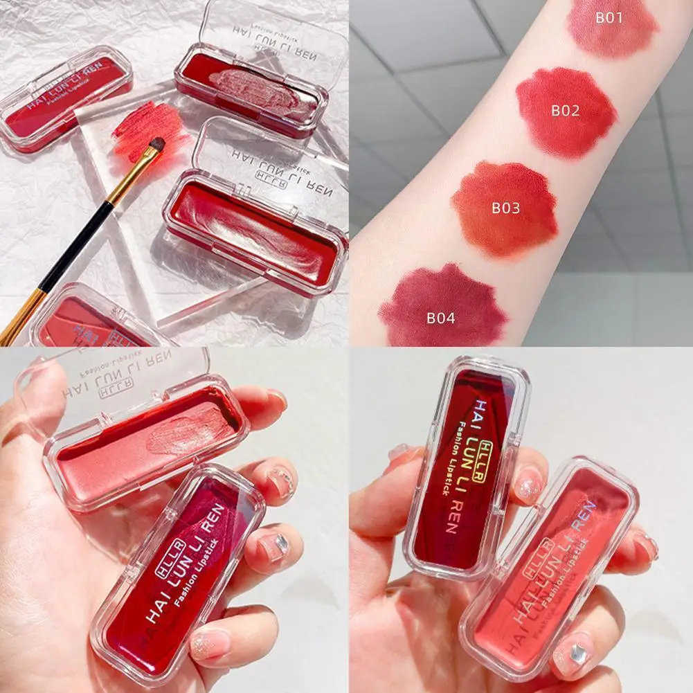 

4 Colors Matte Red Lipsticks Waterproof Moisturizing Lip Non-Stick Makeup Tint Lip Lasting Glaze Stick Cosmetics Long Cup G5J0