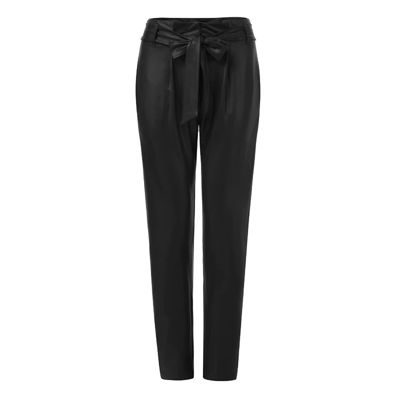 

S 5XL ZANZEA Women PU Leather Pants Fashion Sexy Solid Pencil Trousers Zipper Belt Party Skinny Long Pantalon Female Streetwear