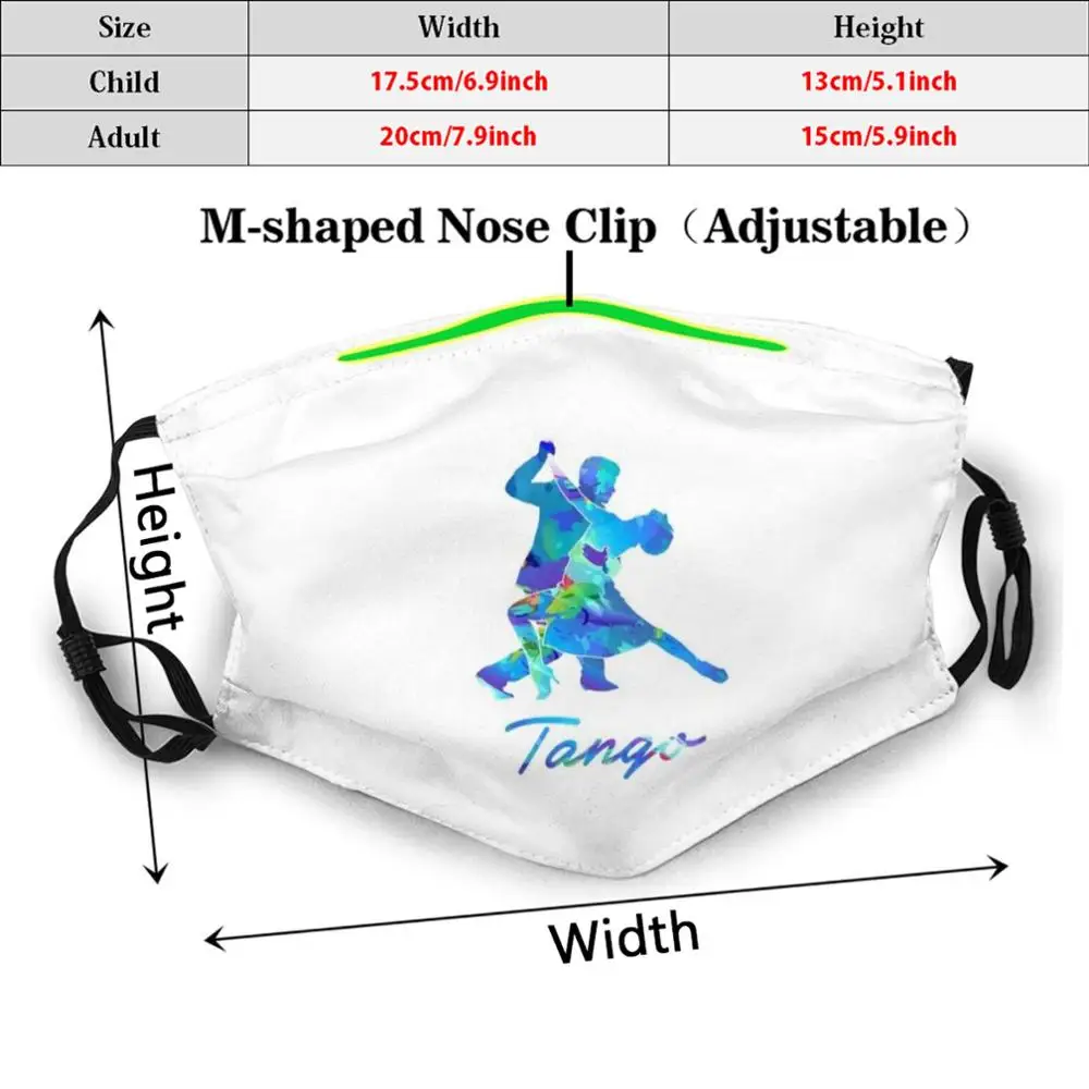 Танцор Танго s Красочные силуэты для взрослых и детей многоразовая фильтрующая
