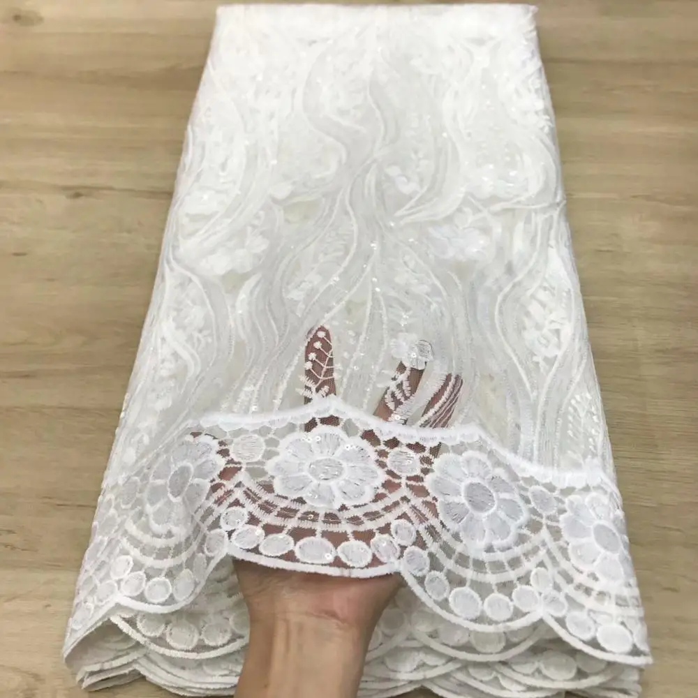Персиковые вышитые французские нигерийские кружева ткани высокого качества