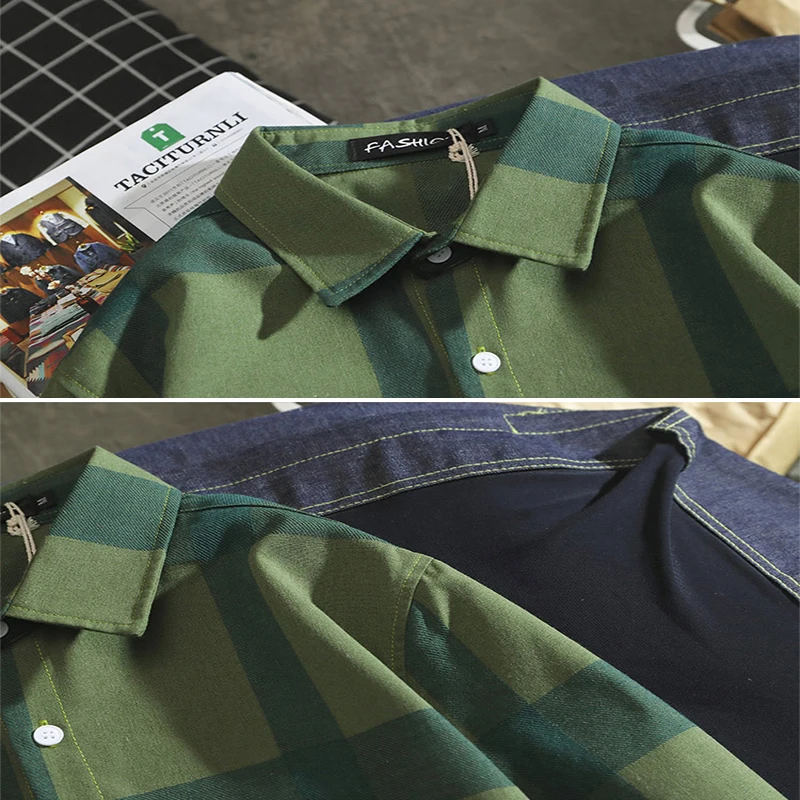 

Men Shirts Plaid Simple Spring Autumn Mens Tops Outwear Retro Japanese Trendy All-match Unisex High Quality Harajuku Hot Selling