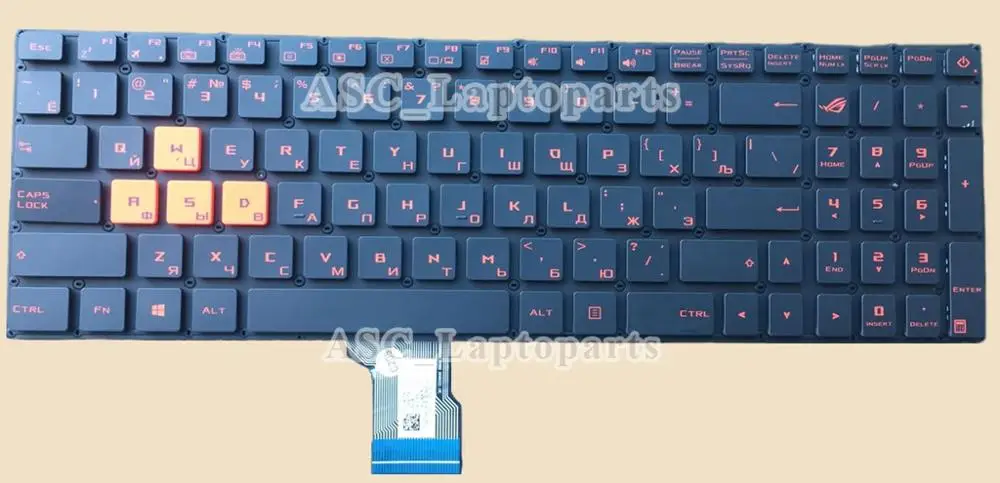 

New Portuguese Teclado Keyboard for Asus Rog GL502VM GL502VS GL502VT GL502VY GL702VS GL702VM GL702VT GL702ZC (Orange 'WASD') Lap