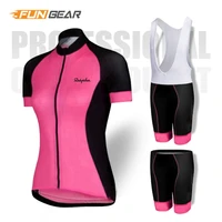 women cycling short sleeve jersey set summer clothing girl bicycle riding clothes lady pink 3d gel pant pad kit anti uv sunlight