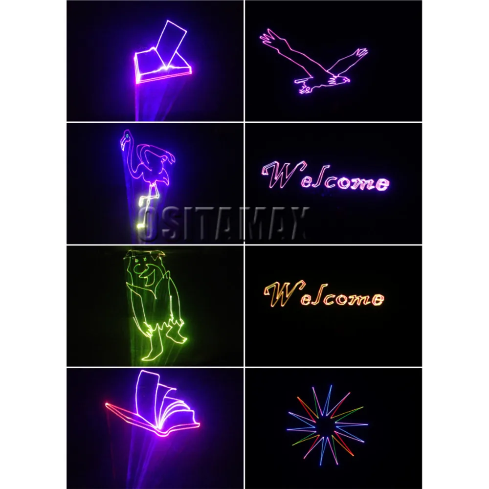 Вечерние DJ Лазерный светильник RGB 1000 мВт лазерный проектор анимация DMX512 контроль