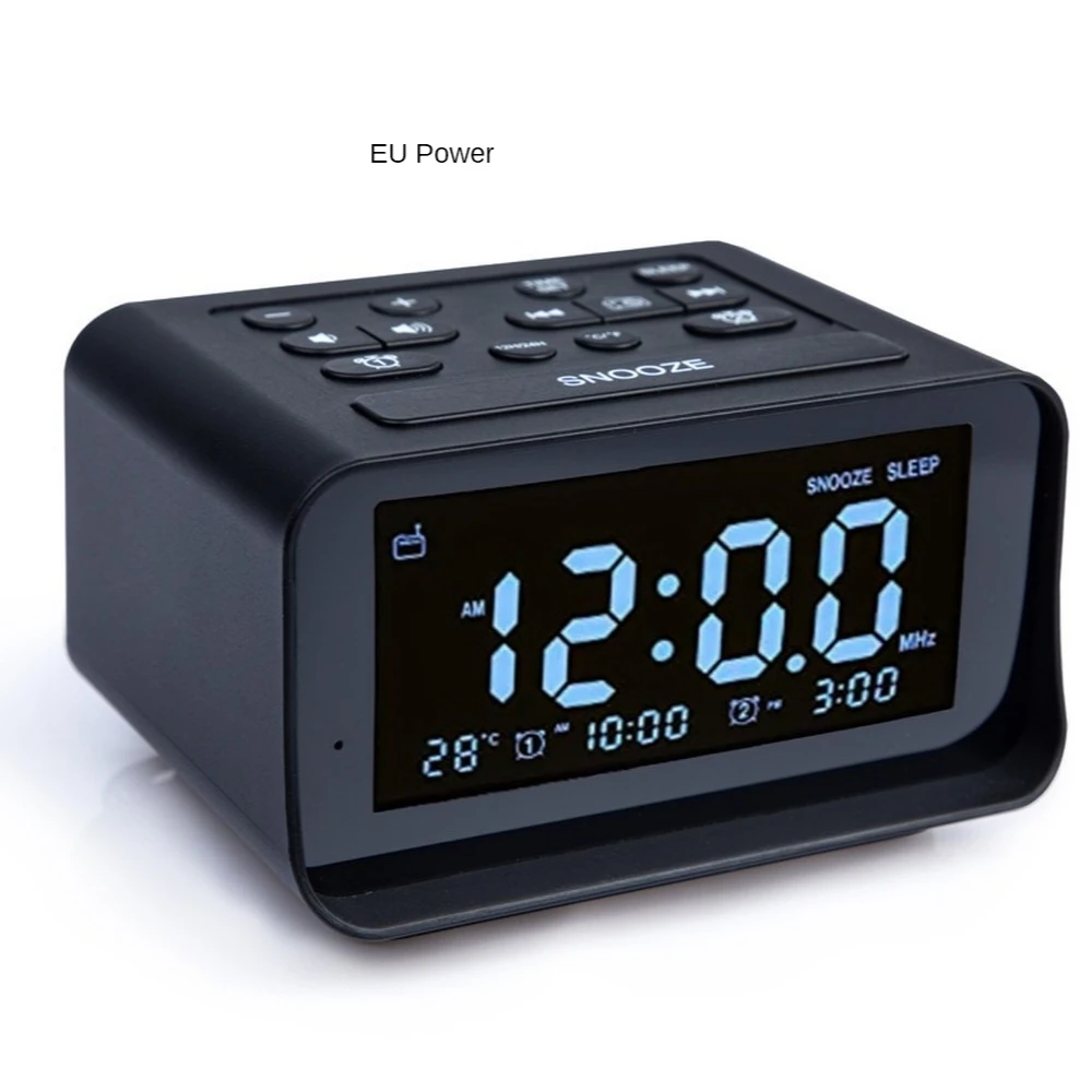 

1 Pcs Led Digital Bedroom Desk Alarm Clock With Usb Charging Port Radio Controlled Electronic Temperature Station Clock