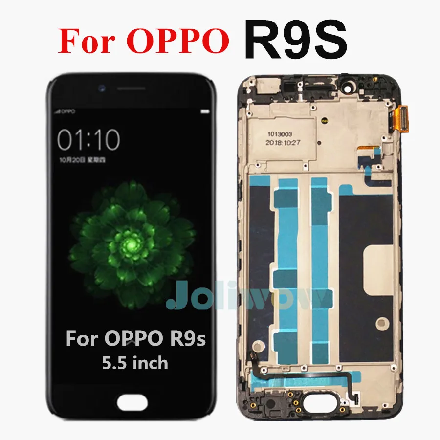 ЖК дисплей 5 дюйма для Oppo R9S сенсорная панель экран с дигитайзером в сборе рамкой