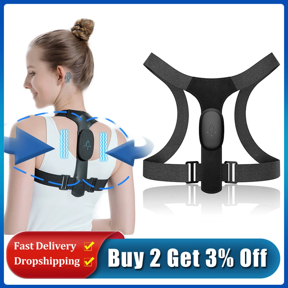 

2021 Adjustable Anglel Posture Corrector Adults Kids Smart Reminder Back Correct Hunchback Clavicle Brace Support Trainer Belt
