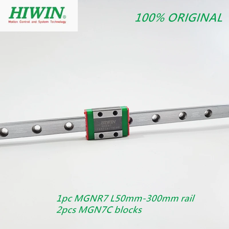 Линейная направляющая Hiwin MGNR7-L 50/100/150/200/250/300 мм 2 блока каретки MGN7C для 3D-принтера с