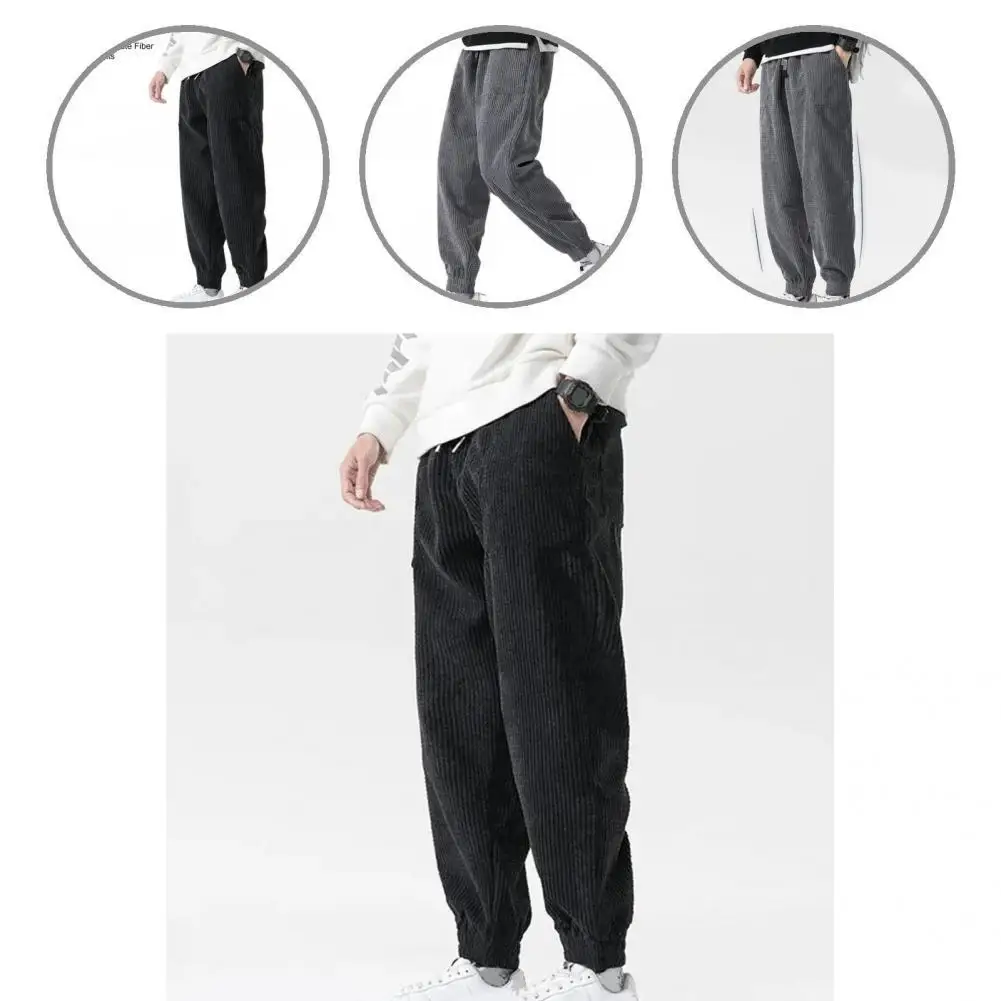 

Anti-wrinkle Great Warm Corduroy Winter Trousers Thicken Pants Drawstring for Home