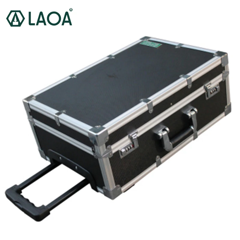 LAOA 16/20 inch Tool Case Storage Box Aluminum Shock Resistance Luggage Carrier Inner Trolley Removable with Code Lock suitcase