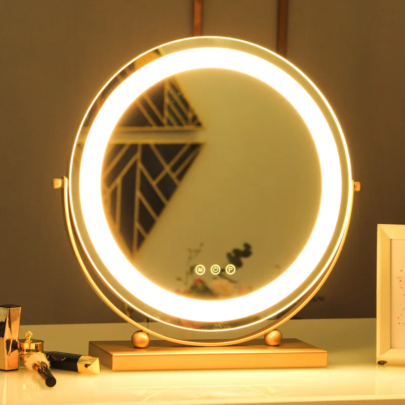

Nordic Simplicity Makeup Mirror Desktop LED Light With Coiffeuse Lampe Tabletop Large Dressing Table Home зеркало с подсветкой