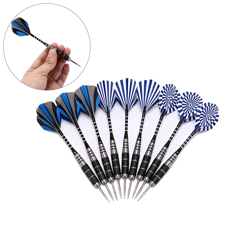 

3pcs Throwing Tip Darts Professional Steel Target Set With Dart Flights