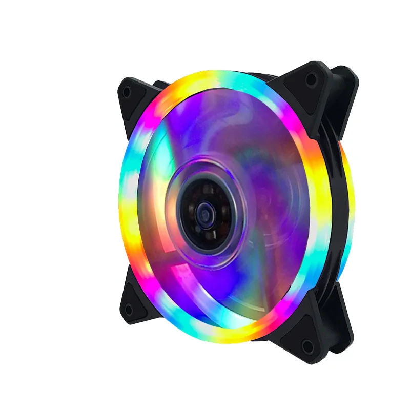 12 моделей многоцветный RGB чехол с круговым охлаждением 2 кольца cpu светодиодный вентилятор 120 мм 12 см RGB светодиодный ring для компьютера кулер для воды радиатор - Цвет лезвия: 2Led ring 4color