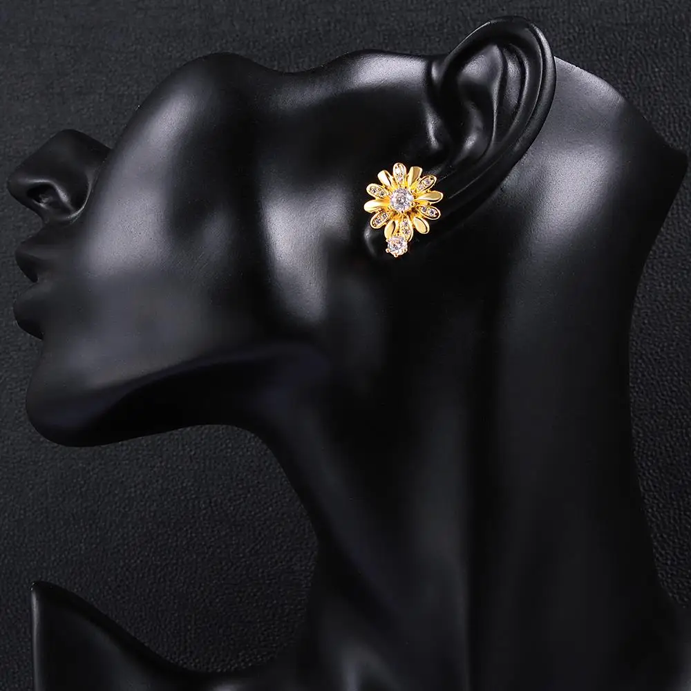 

Gold flower zircon studs E023-A earrings for women stud earrings earings fashion jewelry 2020