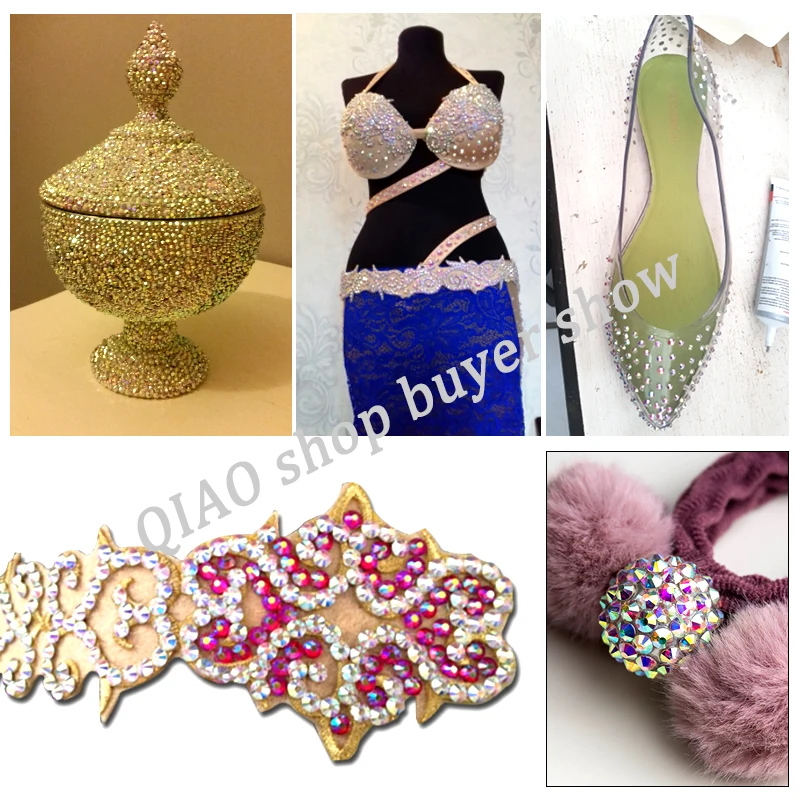 Large Size SS34 (7.1mm-7.3mm) Colorful Crystal With Non-hotfix Glass Glue On Flatback Rhinestone For Clothes Wedding dress | Дом и сад