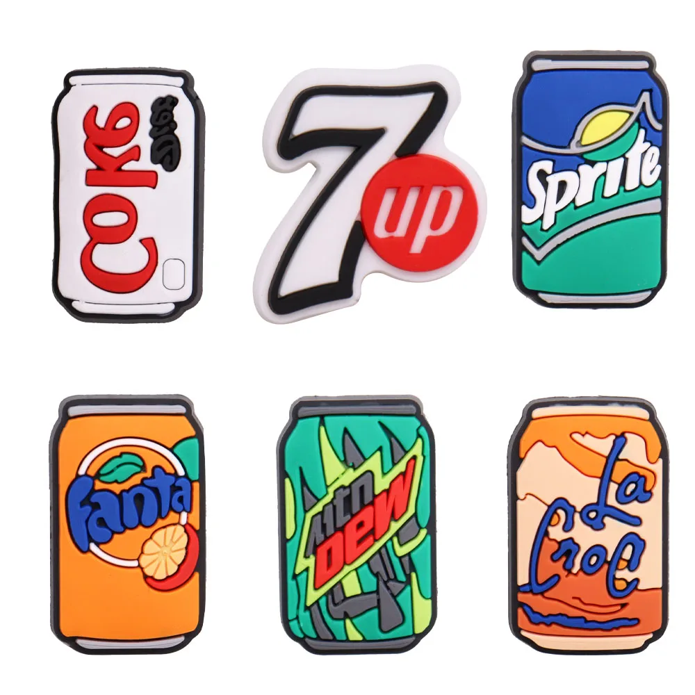 

1Pcs 7 Up Drinks Bottle Soda PVC Shoe Charms Shoes Accessories Decorations for Backpack Croc Jibz Bracelets Kids Party Gift