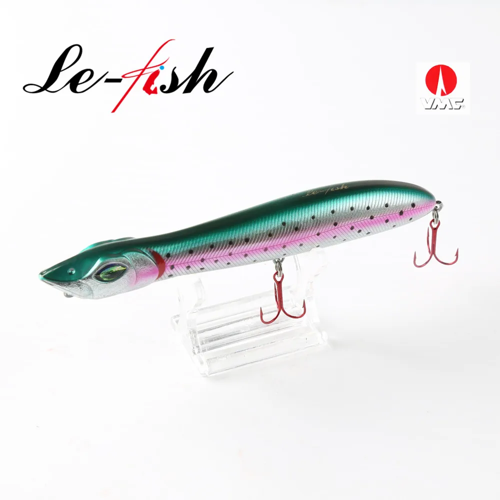 Le-Fish голова змеи 140 мм/25 г рыболовные приманки плавающий кренкбейт морской бас Щука приманка-карандаш Topwater Поппер с крючками VMC