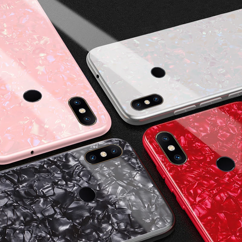 YSW роскошный блестящий чехол из закаленного стекла для Xiaomi Mi Mix 2s мягкий TPU край 2