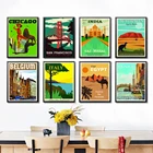 Картина на холсте с изображением города, путешествий, Египта, Италии, Чикаго, пейзажа, настенные картины для декора гостиной