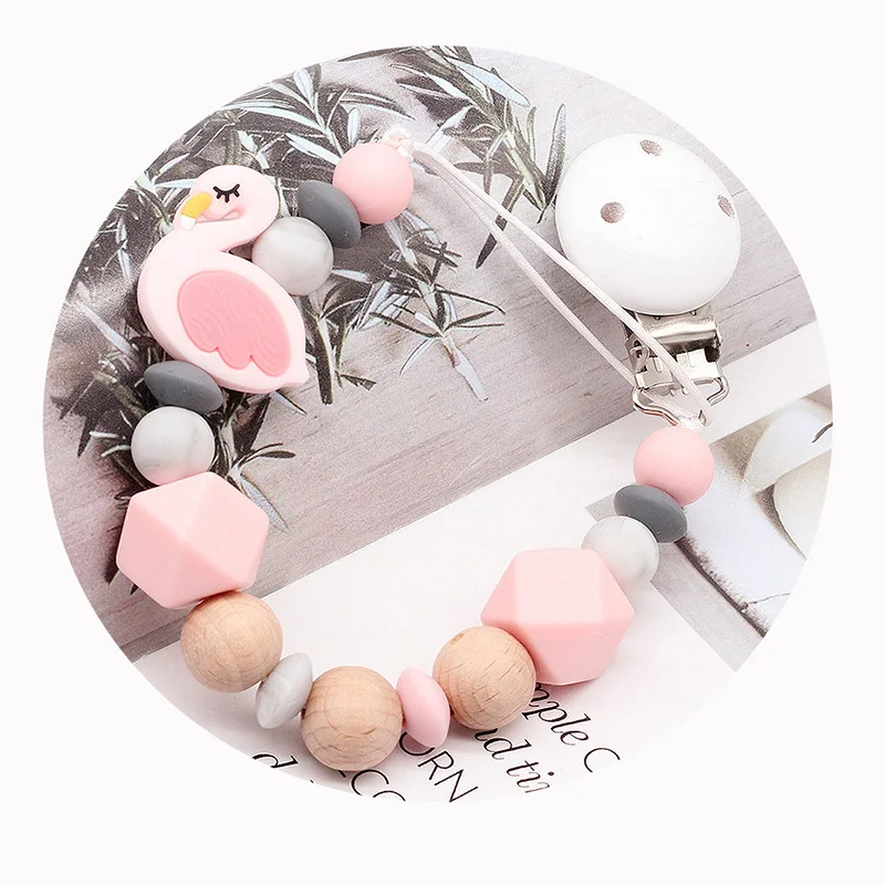 Pinzas para chupete de beb&eacute; de madera natural, Color blanco, 25 unidades-4