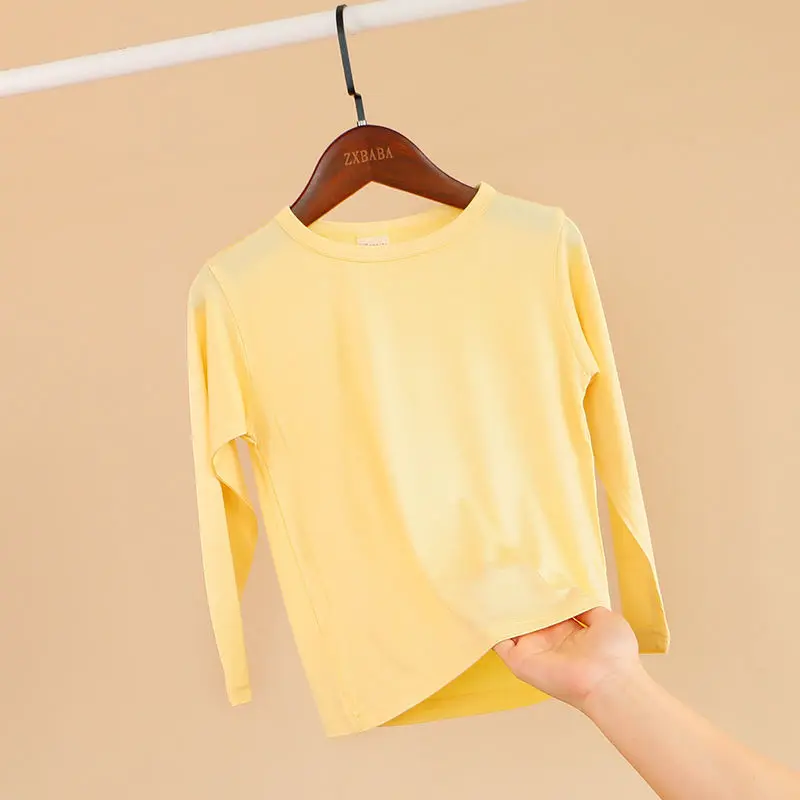 

Children's modal long sleeve sunscreen T-shirt children's spring and summer bottom coat autumn baby thin pajamas home wear P4506