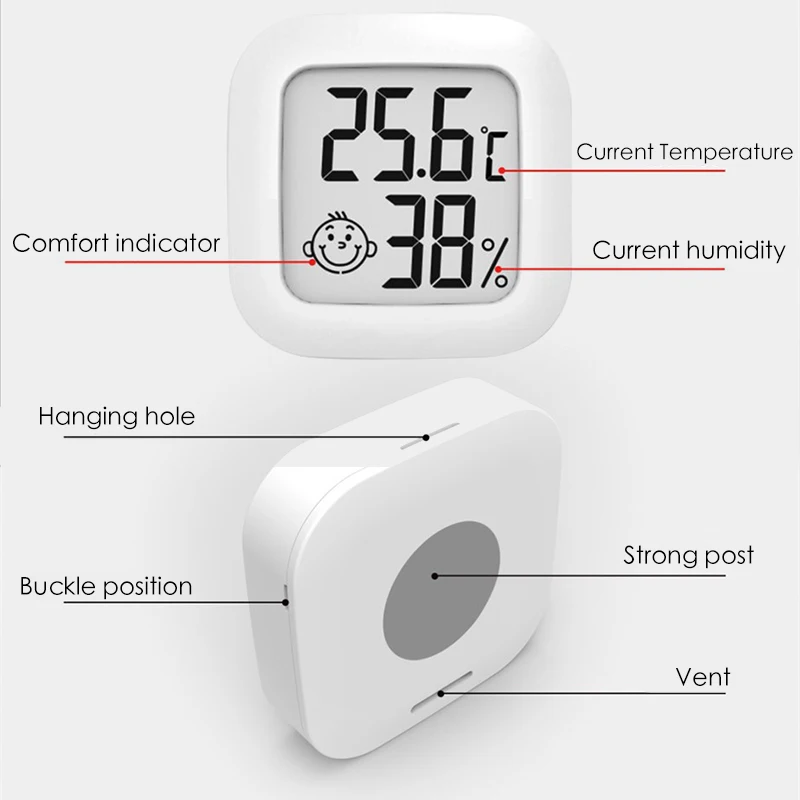 

Hygrometer Indoor Thermometer Room Temperature Gauge Monitor Meter to Home