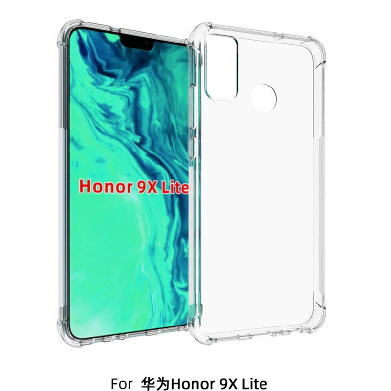 Чехол USTIYA для Honor 9X Lite ударопрочный прозрачный ТПУ чехол ультратонкий мягкий