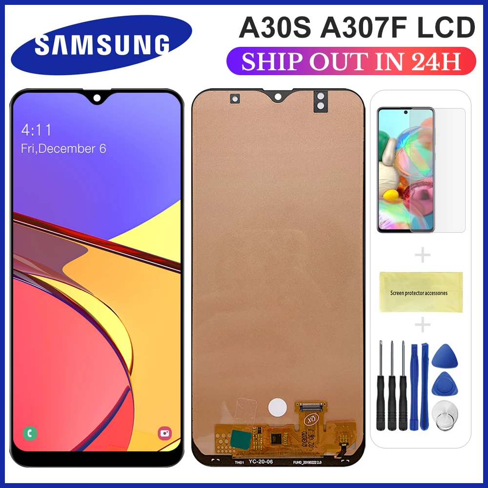 100% протестированный сенсорный ЖК-экран для Samsung Galaxy A30S дигитайзер в сборе дисплей