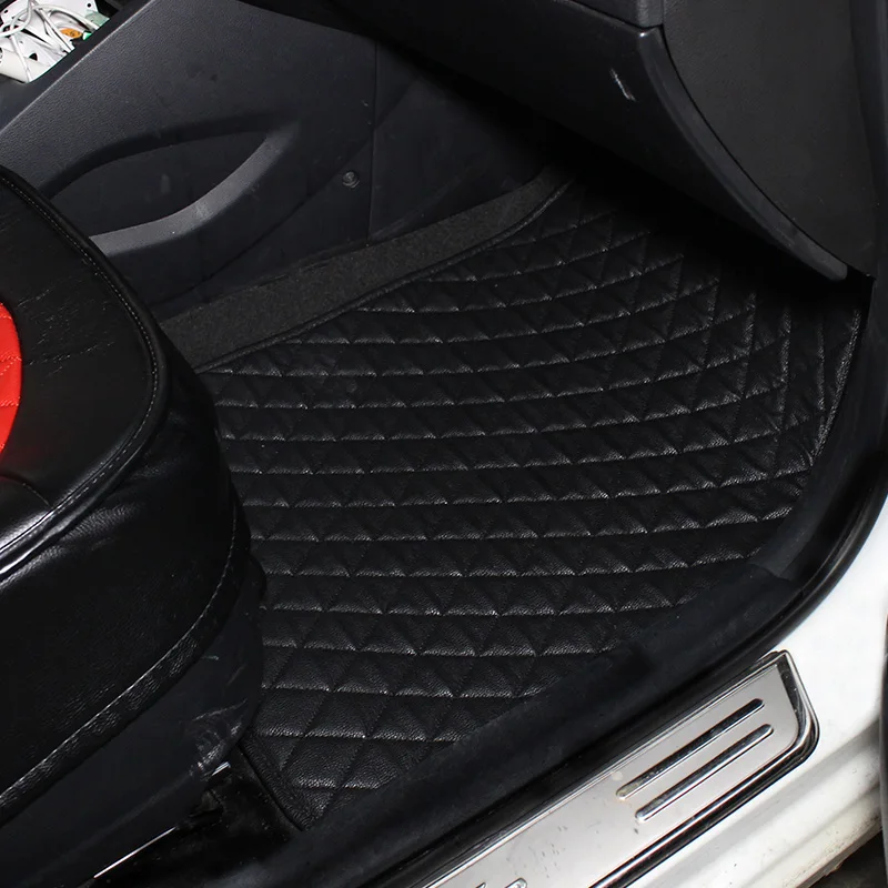 

Car Floor Mats Universal Full Set Black Bling Carpet Leather Waterproof Diamond for Toyota Skoda Volkswagen Honda Mercedes Benz