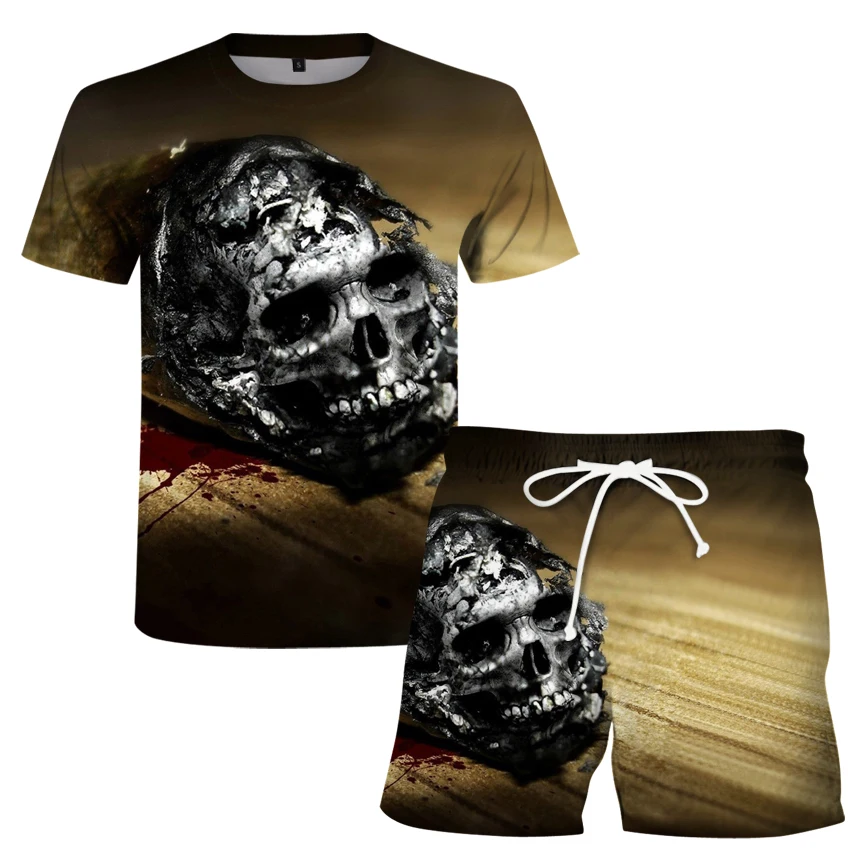 

Clown 3D T-shirt + shorts summer hip hop short sleeve suit 3D men's gentleman casual men's suit s-6xl