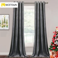 nicetown european and american style grommet velvet blackout room darkening curtains drapes for living room single panel