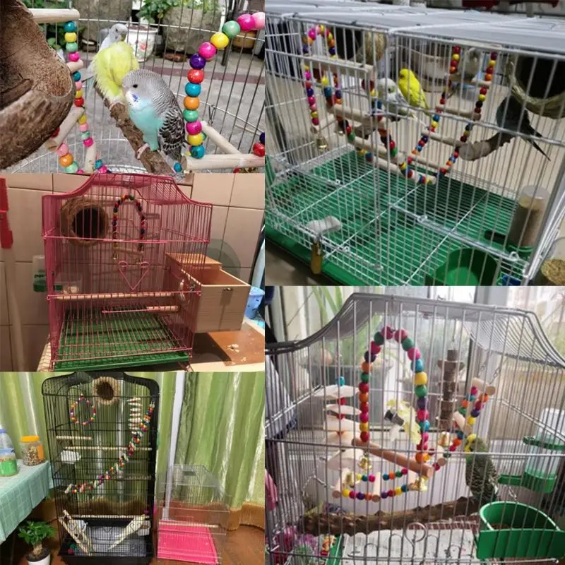 Подвесная игрушка гамак качели для попугаев лестница жевательные игрушки