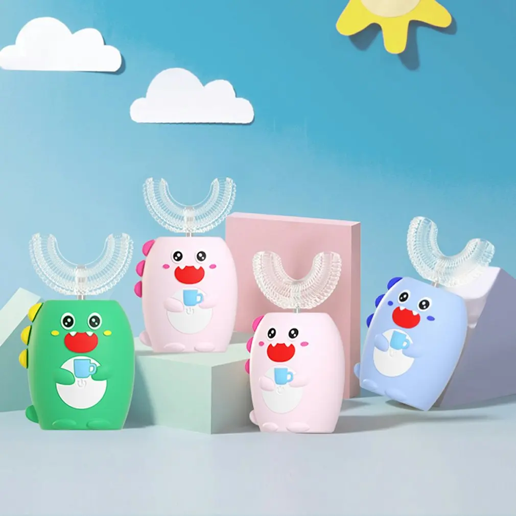 

Silicon U-shaped Electric Toothbrush Kids Sonic Electric Toothbrush Cartoon Pattern Automatic Smart Toothbrush