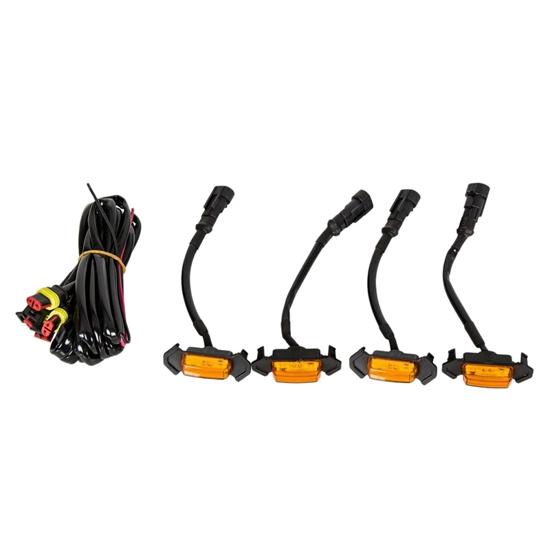 

Комплект из 4-х решетчатых янтарных светодиодных фонарей для Toyota Tacoma Trd Grill-