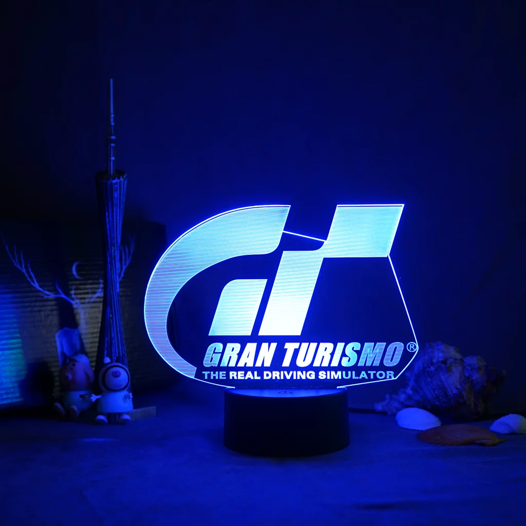 GT LOGO Gran Turismo Sport Gts Ps4 PS 4 Men Black T Tees Casual Male Womens Goth Promotion Neon Sign Room Light For Home Gift | Освещение