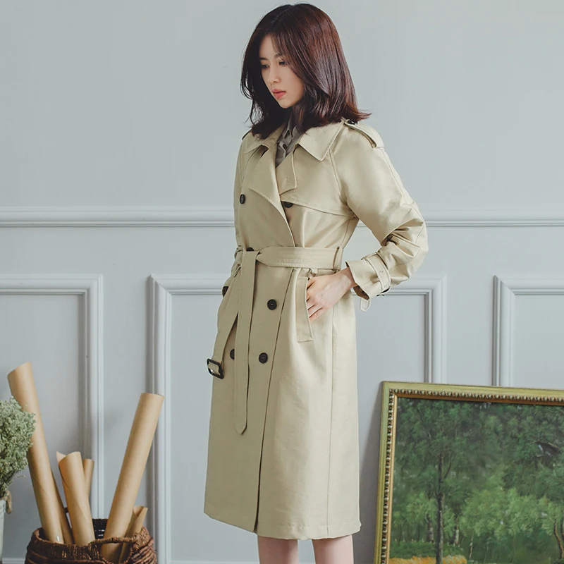 Модная новинка 2020 ветровка женское длинное пальто на весну и осень свободный