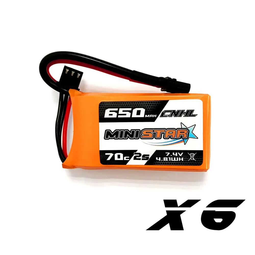 6 шт. литий полимерный аккумулятор CNHL 86 650 мАч 7 4 В 2S 70C с разъемом XT30U|lipo 2s|7.4v 650mahlipo