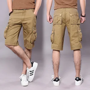 Шорты мужские повседневные, штаны-карго, хлопок, прямые, до колен, для тренировок, Размеры 29-44