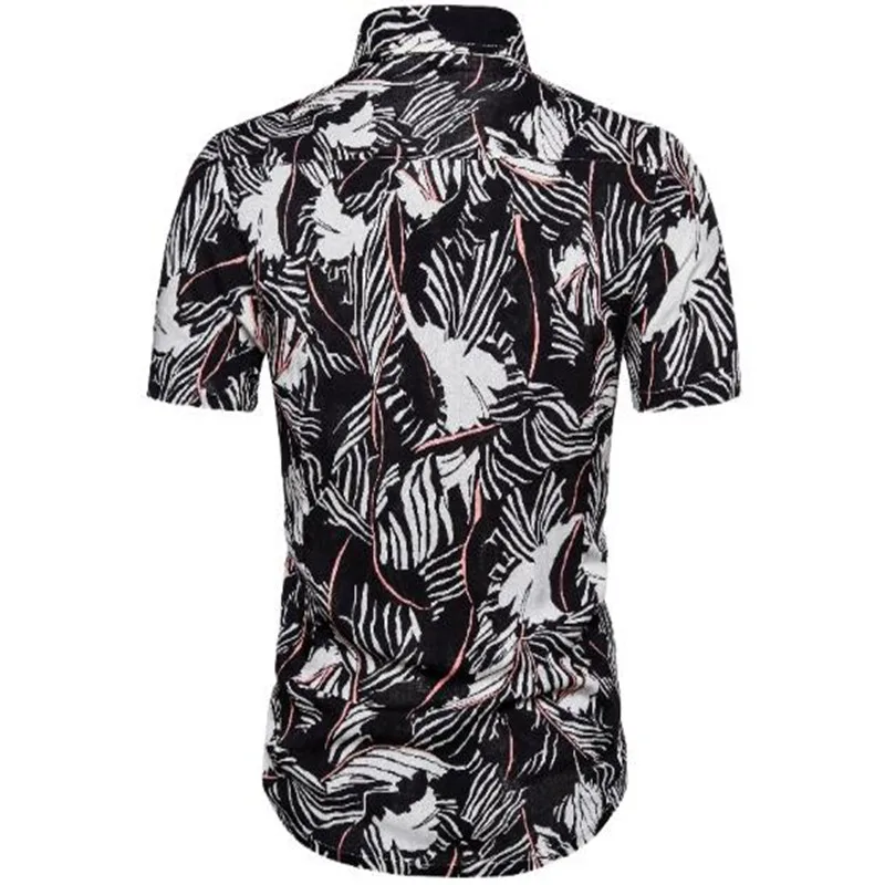 

Summer new style European and American style men's fashion creative unique printing lapel short-sleeved shirt men shirts