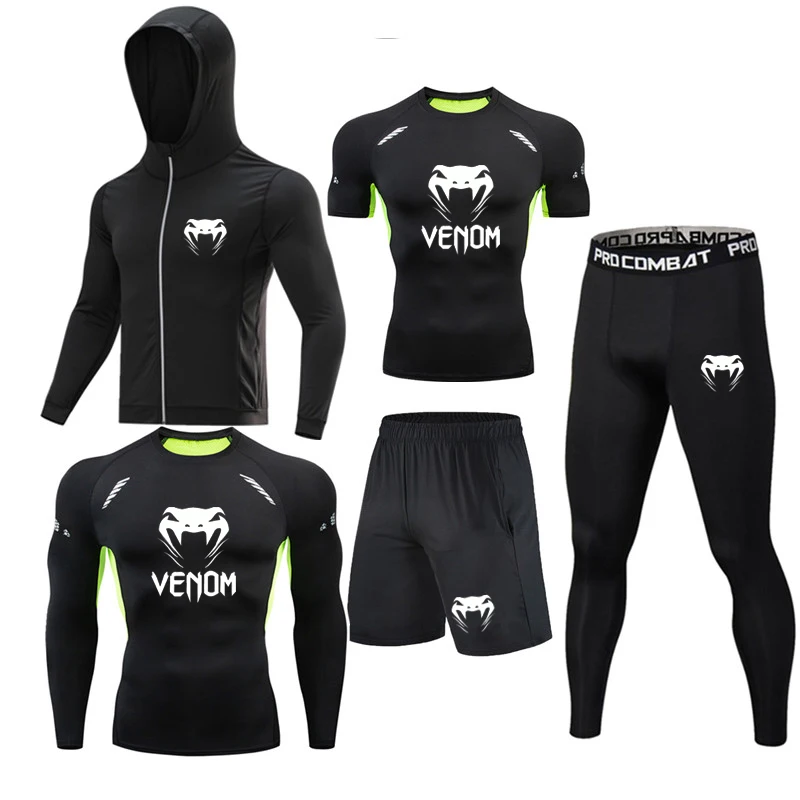 Спортивный костюм мужской быстросохнущая компрессионная футболка и штаны
