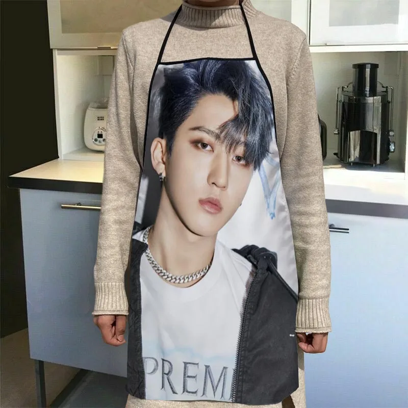 Фартуки в стиле KPOP со чанбином домашние фартуки для уборки кофейни кухонные