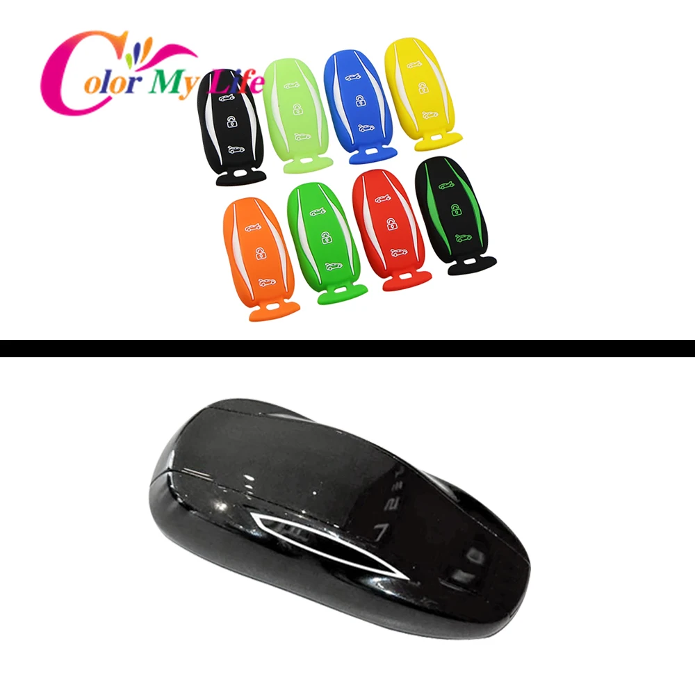 Силиконовый чехол для автомобильного ключа Tesla Model X 75D 90D 100D S защитный с 3 кнопками