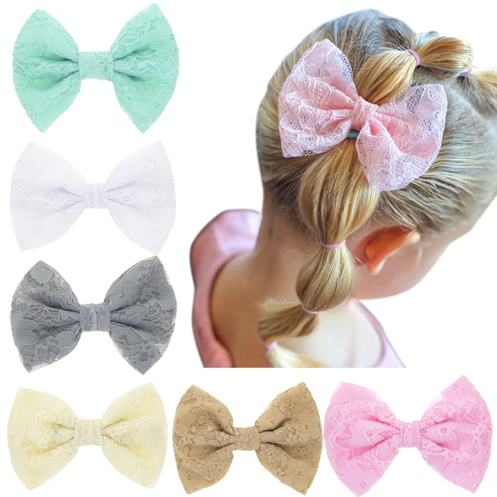 

1PC Kids Headwear Toddler Kids Baby Girls Solid Lace Bowknot Hairpin Hair Clip Accessories Girls Hairpin diademas para niñas