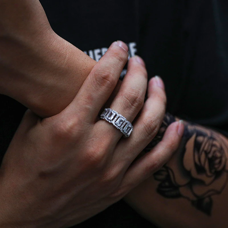 Популярное циркониевое кольцо в стиле хип хоп для мужчин и женщин украшения
