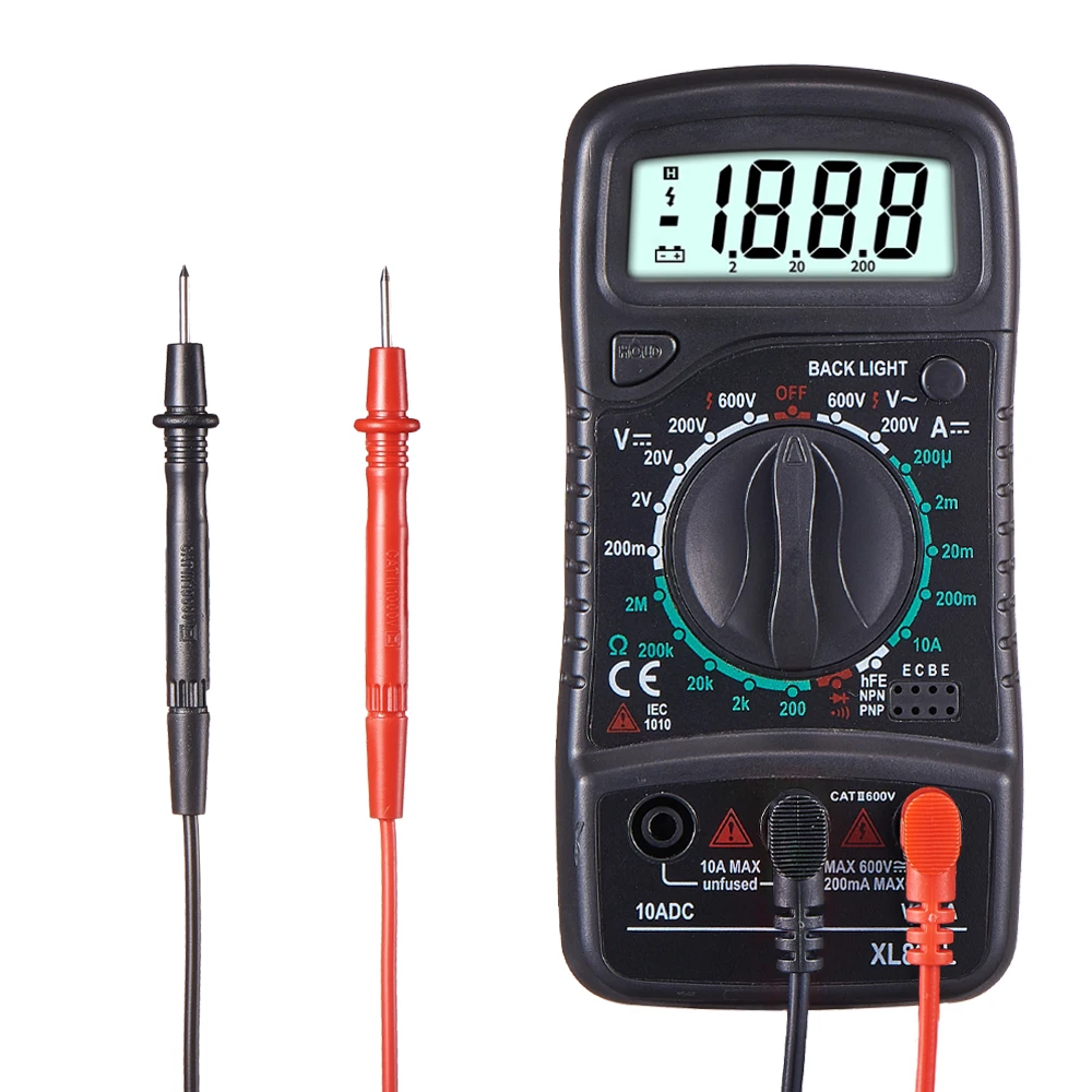 QHTITEC Multimeter Digital XL830L Automotive Electrical Dmm Transistor Peak Capacitance Ammeter Tester Multifunction Esr Meter |