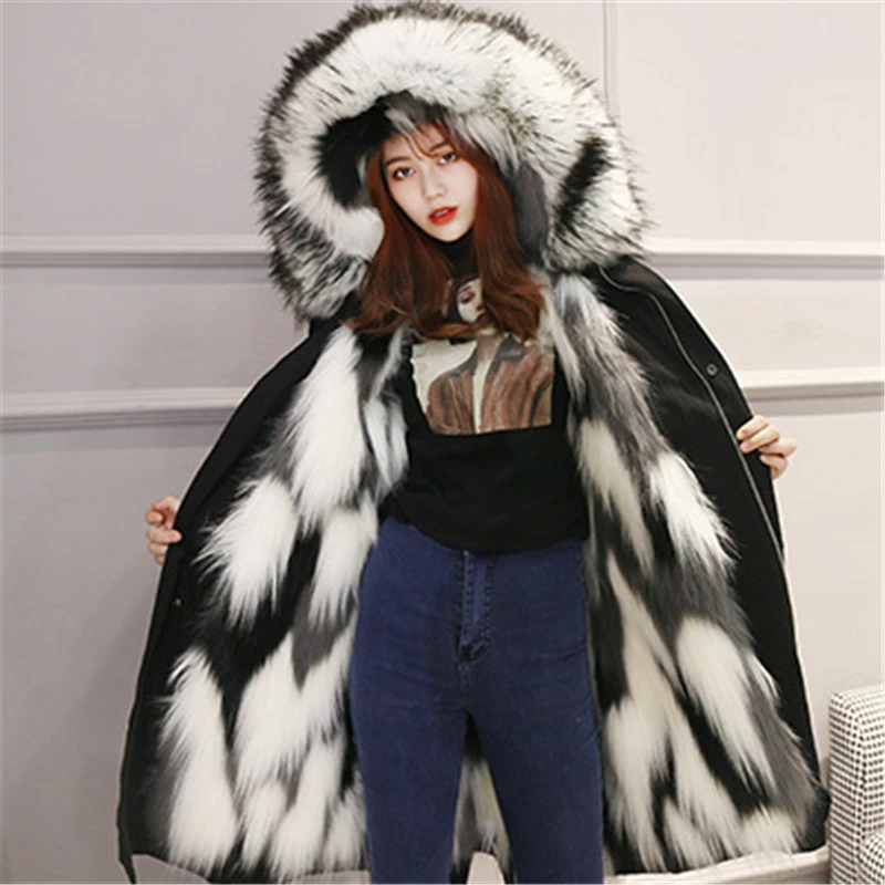 Новинка зимы 2020 хлопковое пальто с подкладкой из лисьего меха