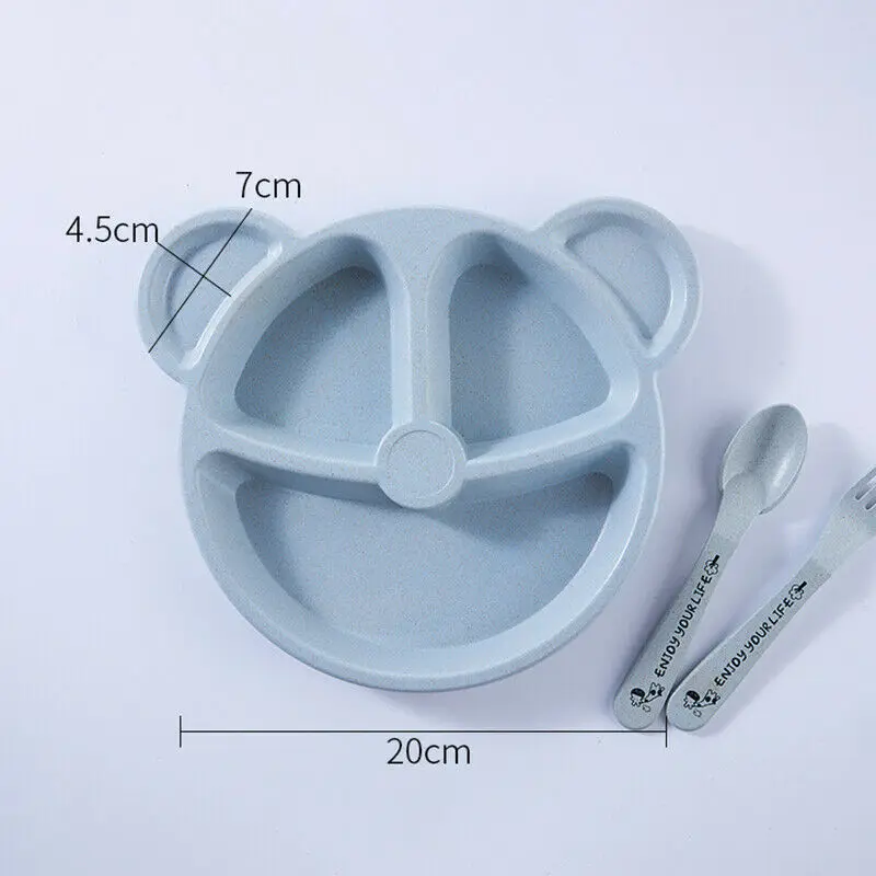 Детская миска + ложка вилка набор посуды для кормления детские блюда с мультяшным